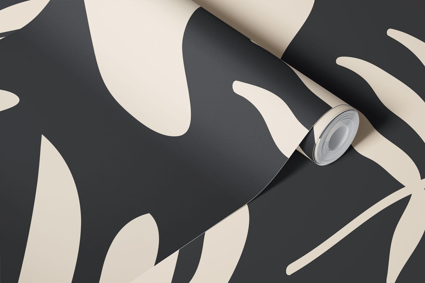 Monochrome Botanical Leaves wallpaper roll