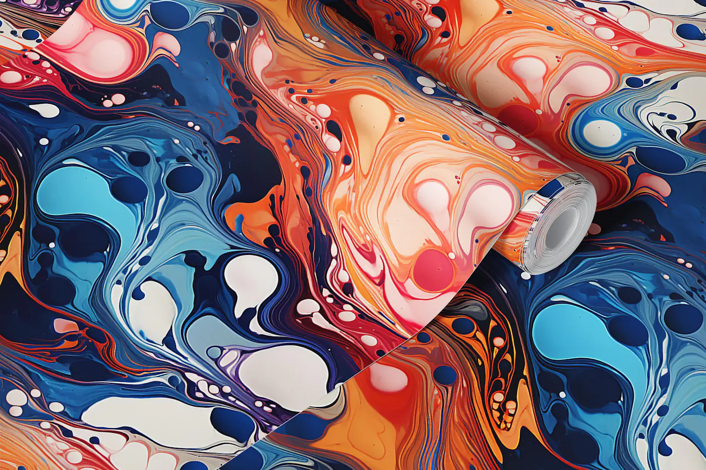 Colorful Fluid Waves Wallpaper for Bedroom