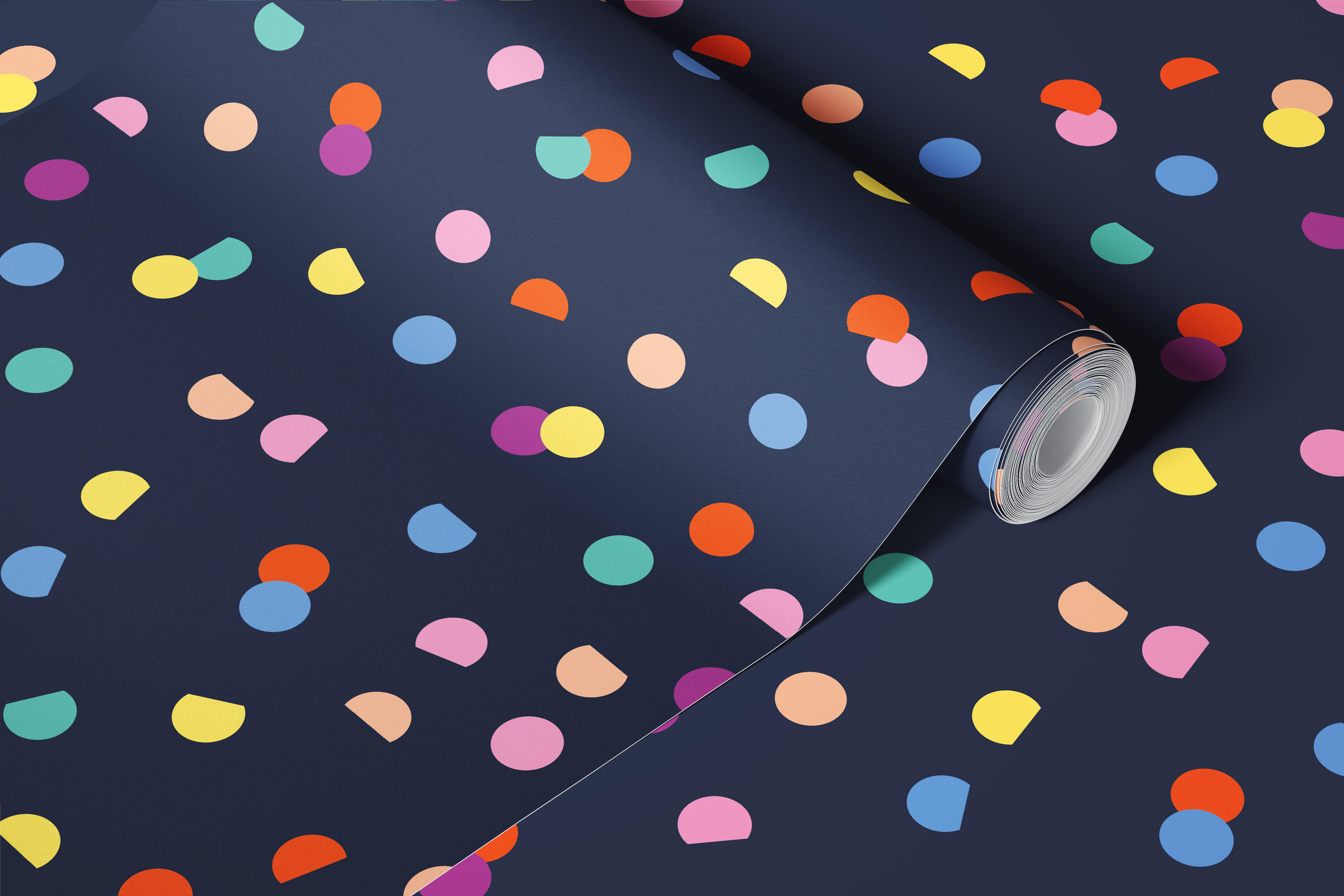 Bright confetti spots wallpaper i et rum