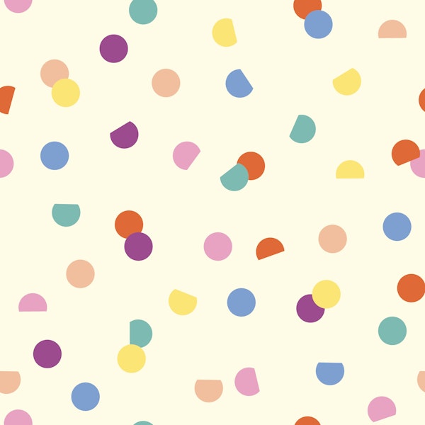 bright Confetti dots on cream