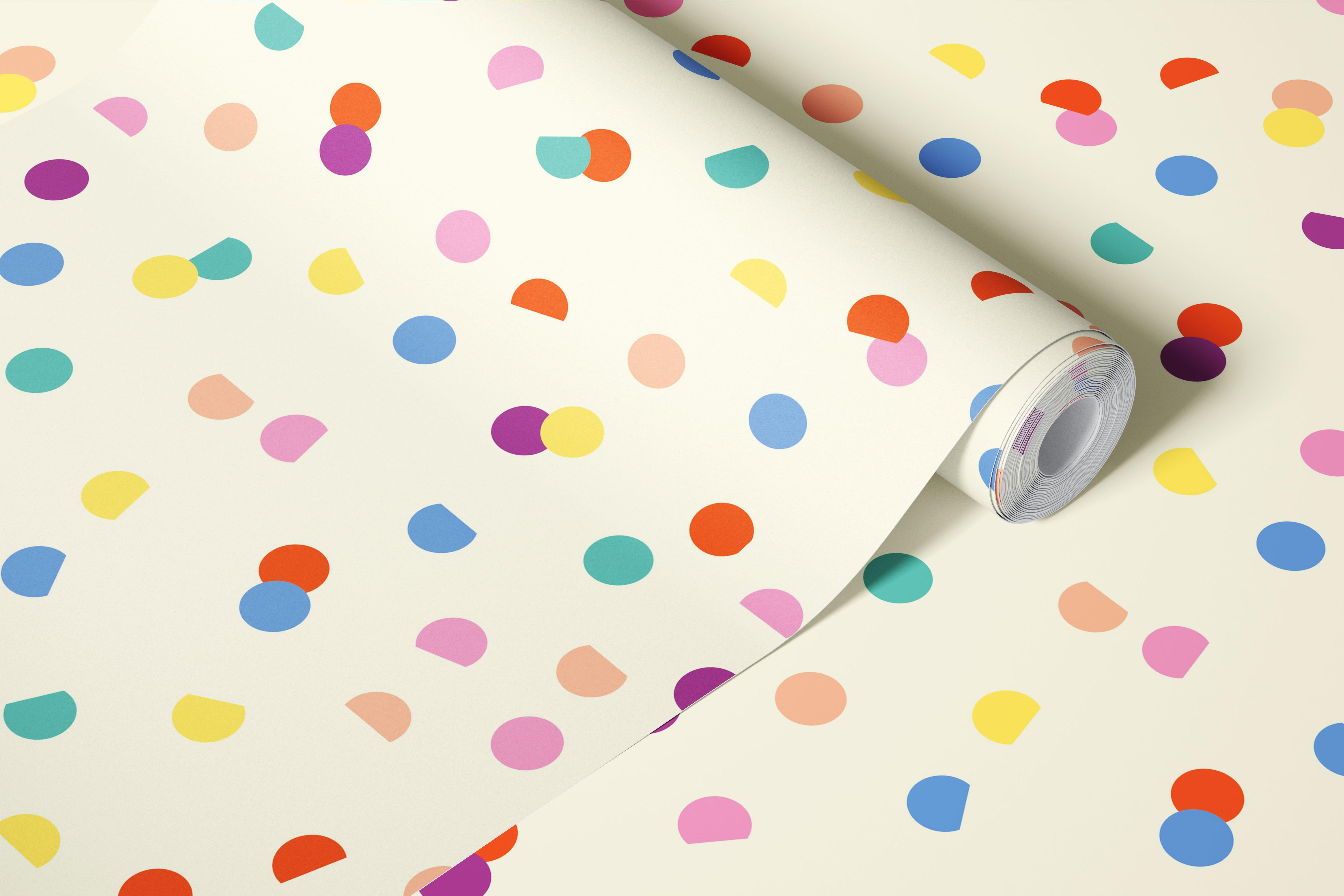 Bright confetti dots wallpaper i et rum