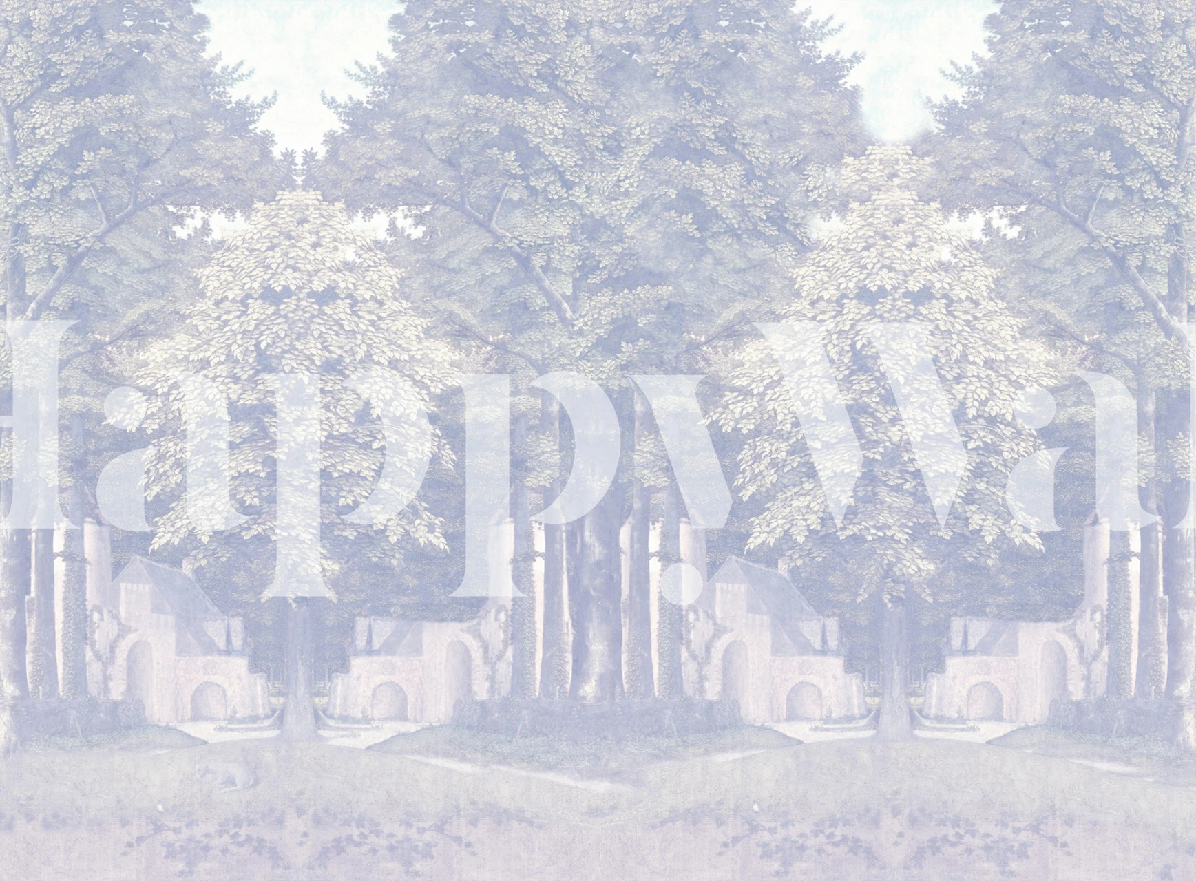 Foliage Fantasy Blue wallpaper in a room