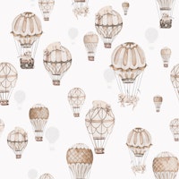 Vintage Balloon and Sheep - sepia light wallpaper