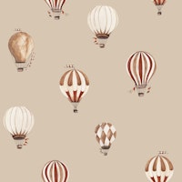 Vintage Hot Air Balloons - beige tapeta