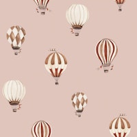 Vintage Hot Air Balloons - pink tapeta