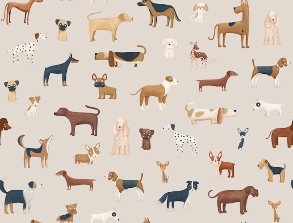 Cute Dog Companions Big scale beige