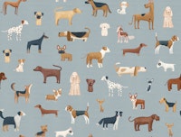 Delightful Doggy Big scale Textured blue wallpaper