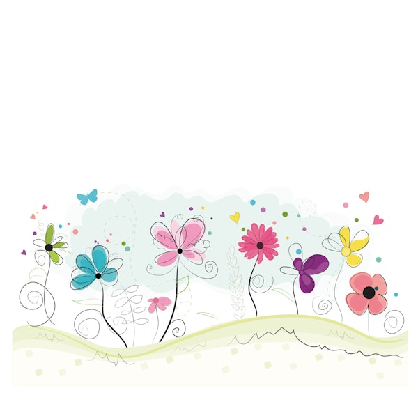 Spring time colorful flowers