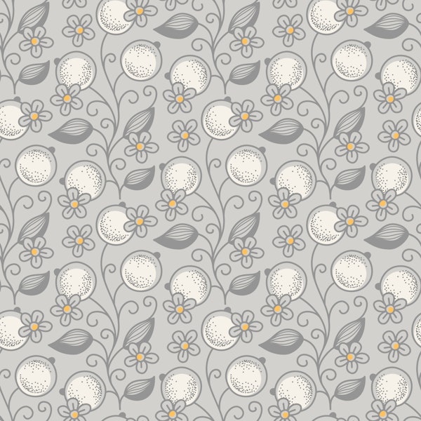 Cranberries and cherry blossoms drawing grey