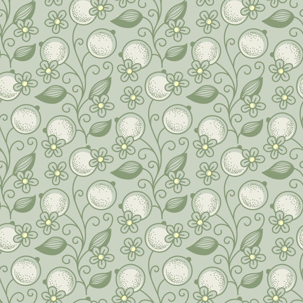 Cranberries and cherry blossoms drawing sage