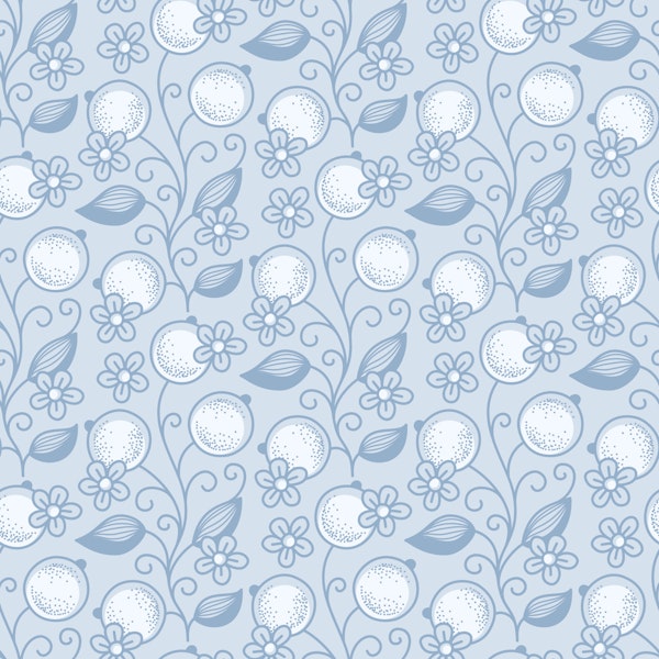 Cranberries and cherry blossoms light blue