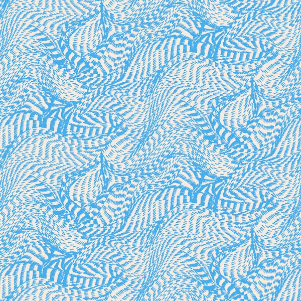 Vibrant Abstract Skyblue Waves Optic Illusion