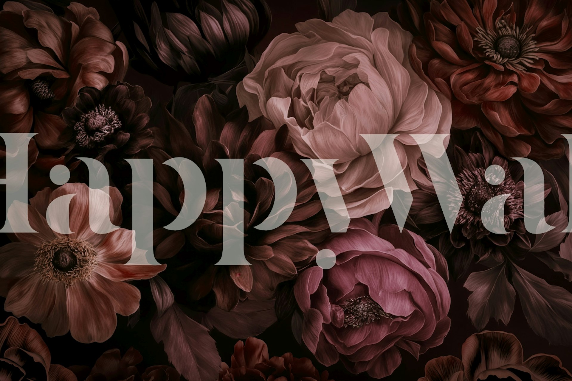 Floral autumn wallpaper in einem Raum