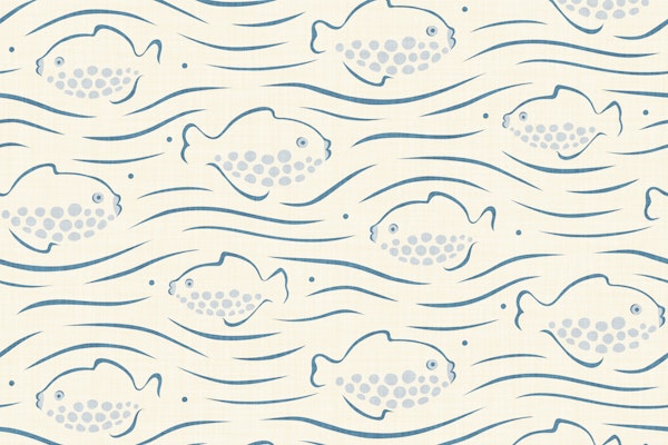 Zen Ocean - Minimalist Dotted Fish