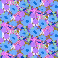 Blue Wildflowers Pattern behang