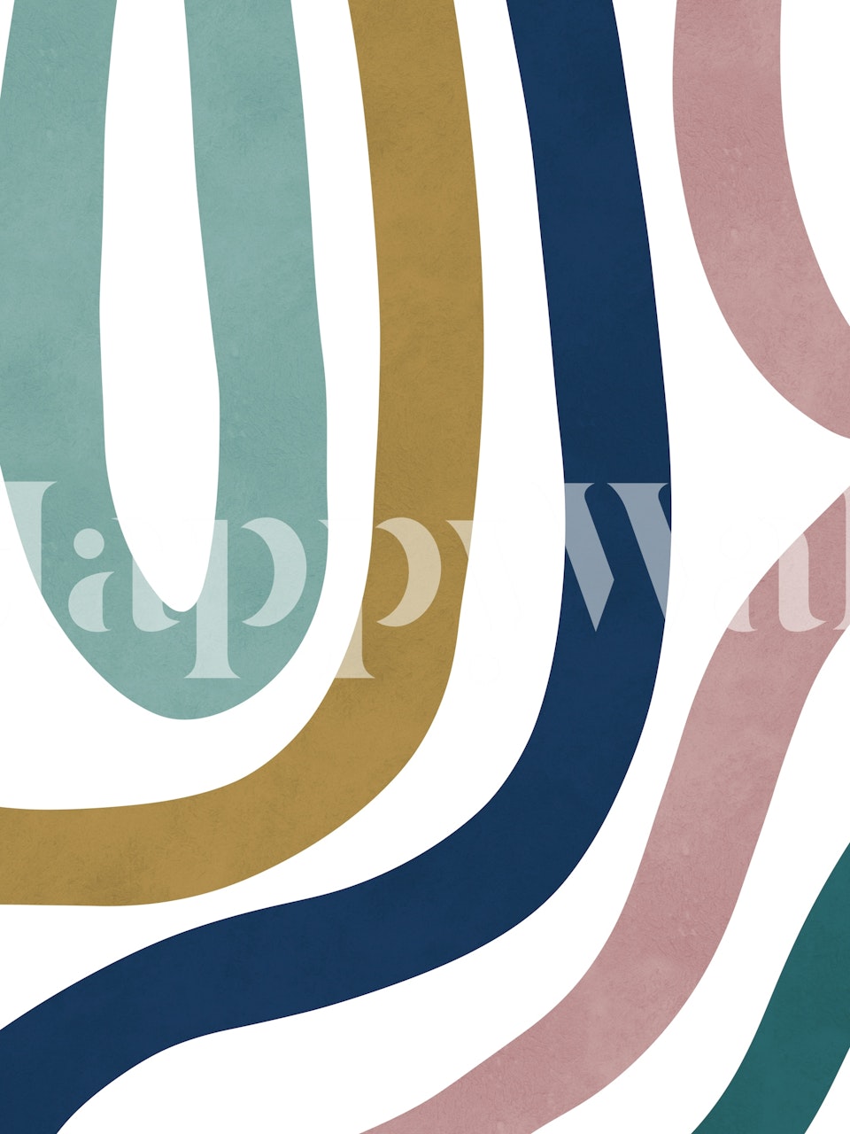 Vibrant flow stripes wallpaper in a room