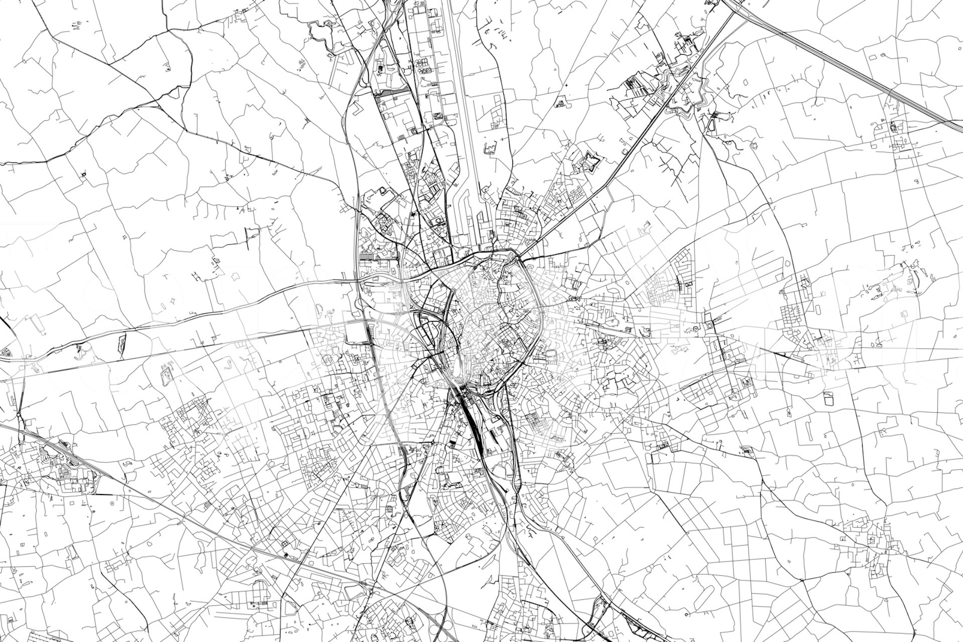 Bruges map wallpaper displayed in a room