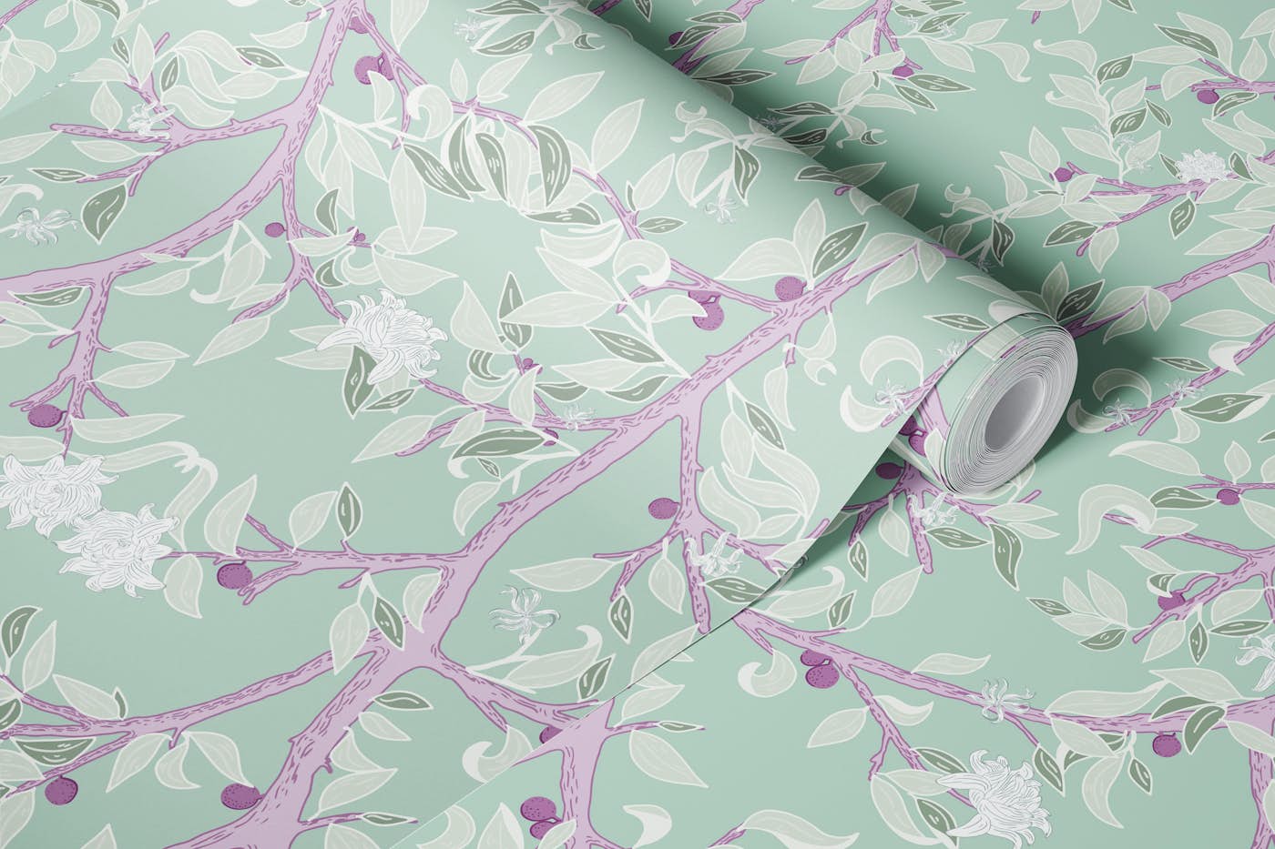 Bee Eaters In Light Teal wallpaper roll