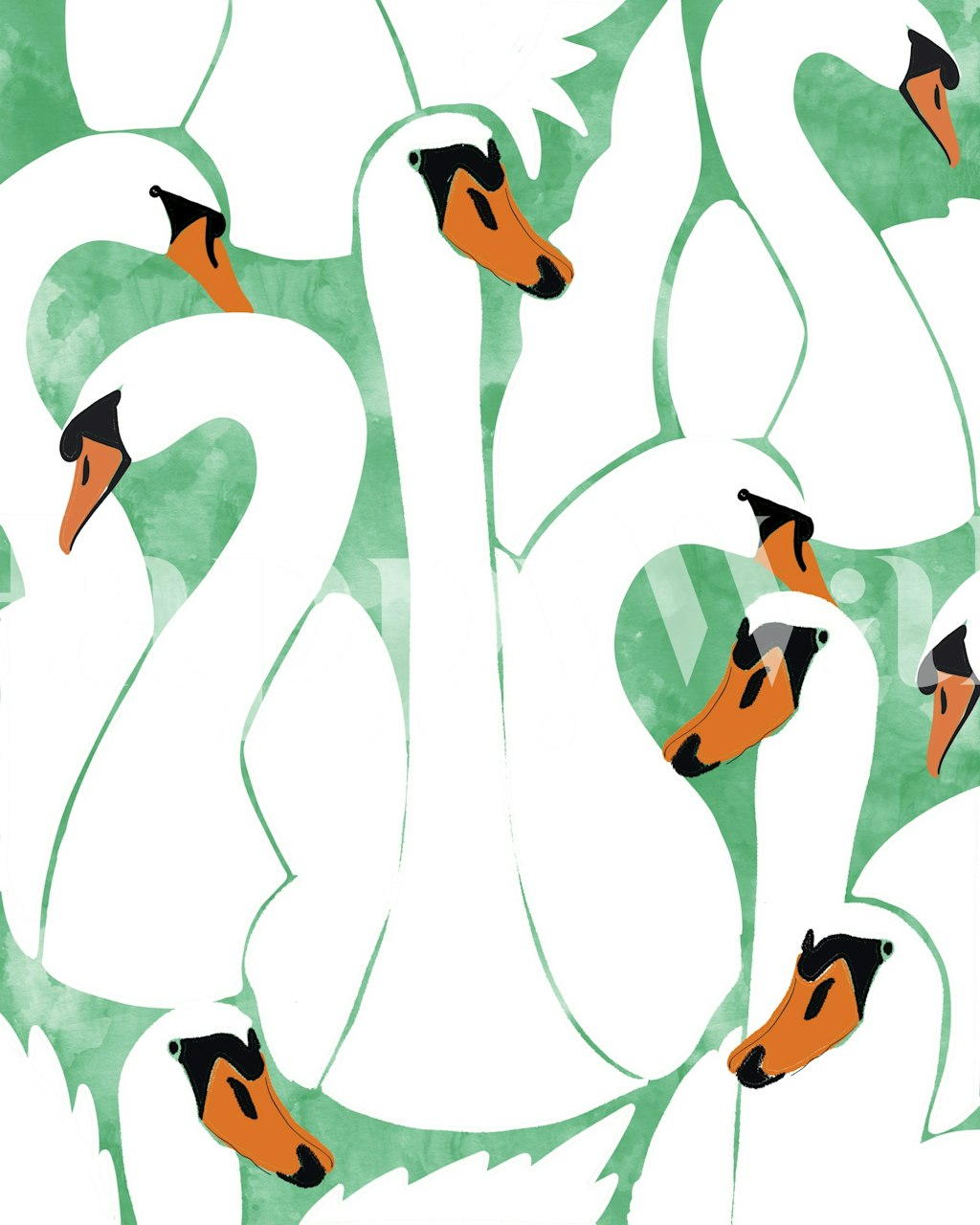 White Calm Born Into A Swan wallpaper design