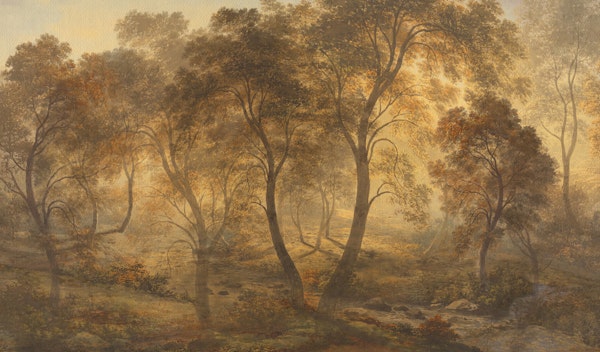 Enchanted River Forest Painting Autumn