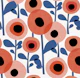 Mid Century Poppy Abstract - red - medium