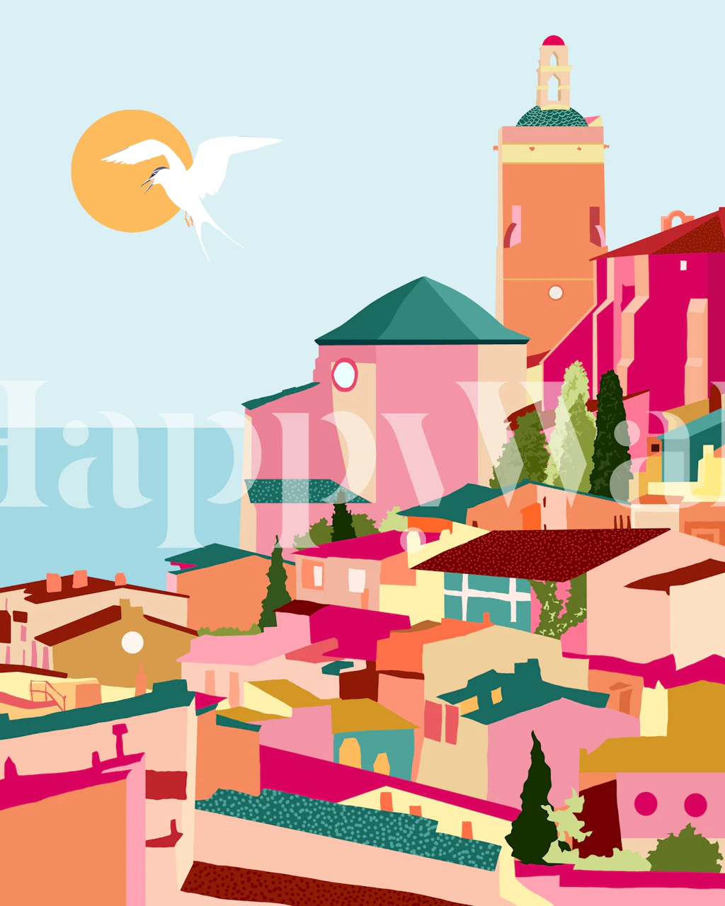 Crimson Rouge wallpaper in a room