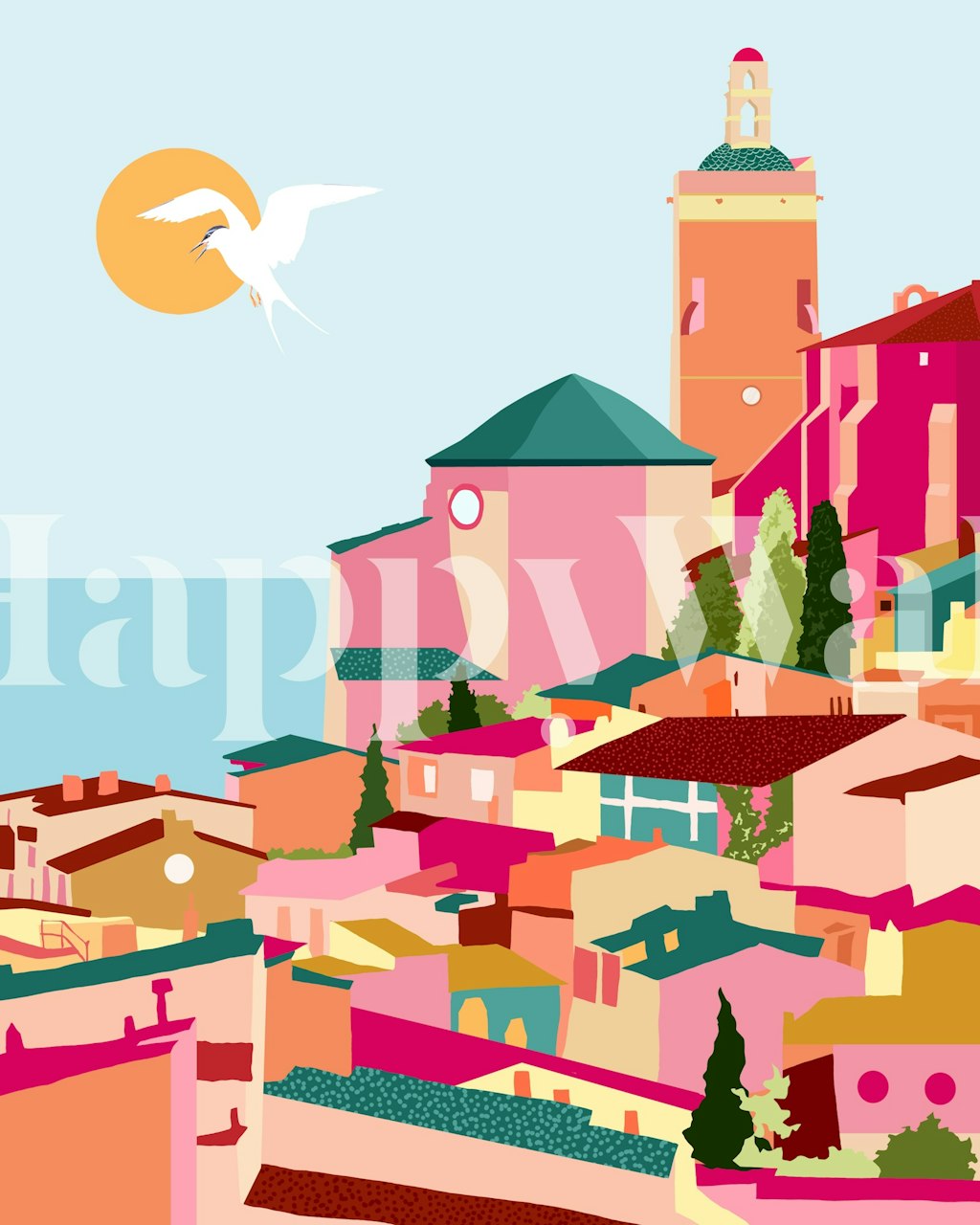 Ταπετσαρία Crimson Rouge σε ένα δωμάτιο