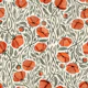 Retro Block Print Poppies on Cream