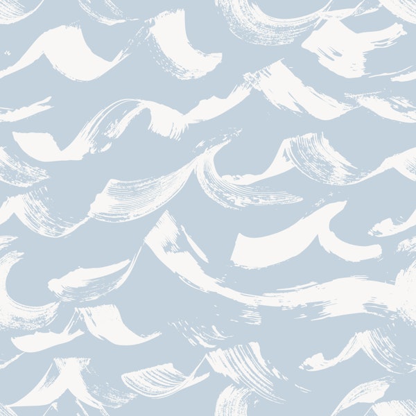 graphic marks ocean waves - soft grey blue