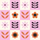 Retro Floral Grids Pattern