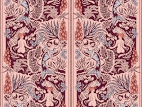 Paradise - burgundy on pink - large scale carta da parati