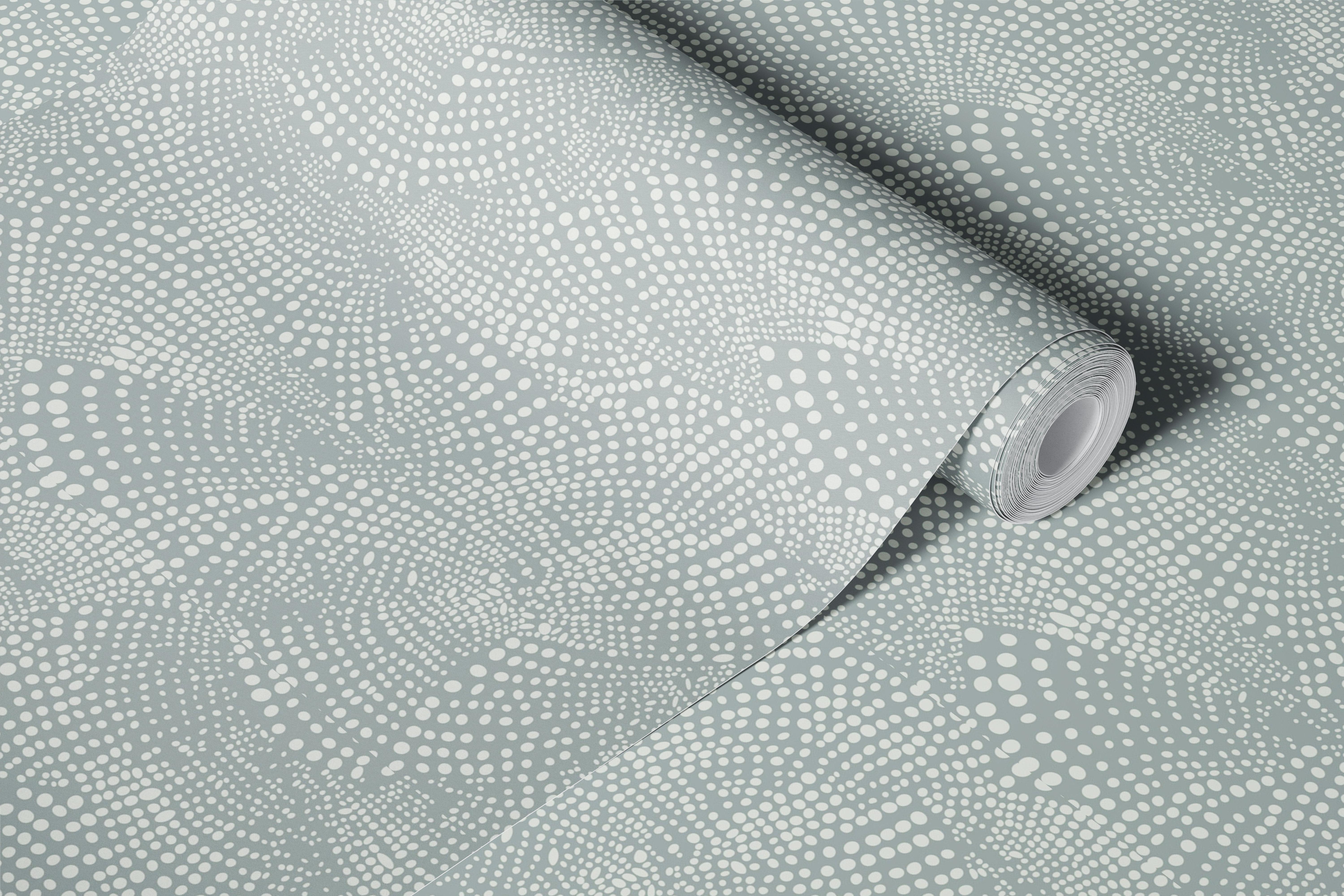 Curvy dots warm grey tapet i et rum