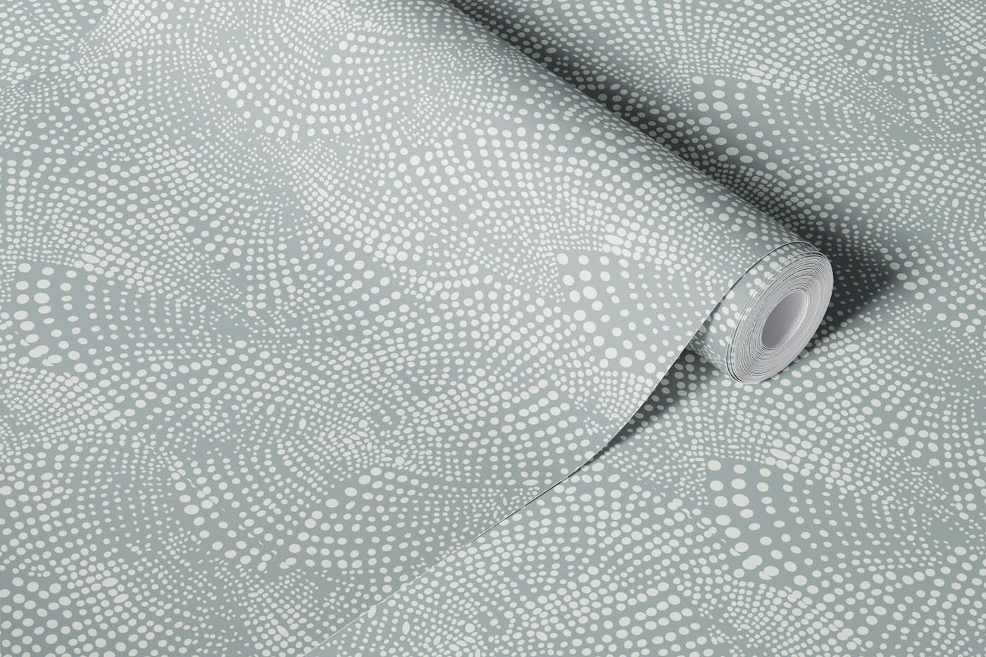 Curvy dots - warm grey - Large scale wallpaper roll