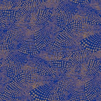 Curvy dots - Blue and golden - Large scale tapet