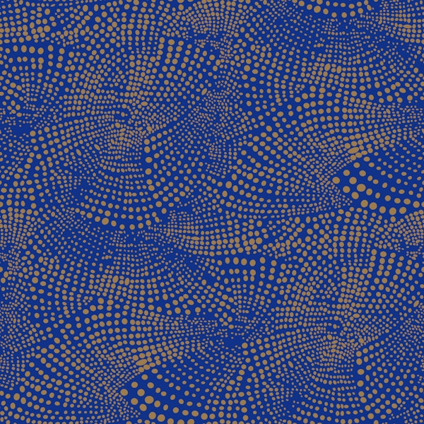 Curvy dots - Blue and golden - Large scale