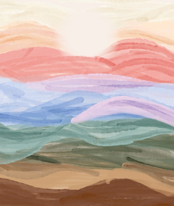 Soft Painted Horizon Landscape