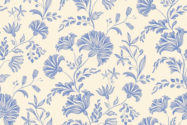 Retro Blue Floral