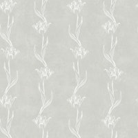 Tulipmania Stripes - White & Greige carta da parati