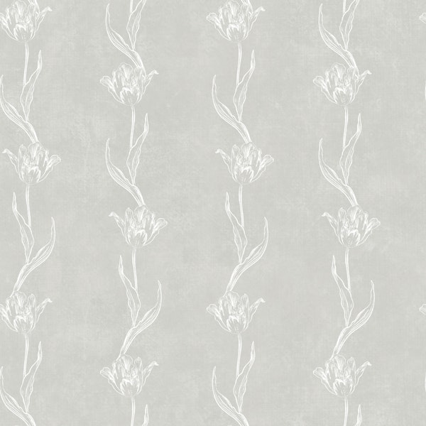 Tulipmania Stripes - White & Greige