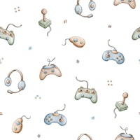 Retro Gaming Gear Large In White papiers peint