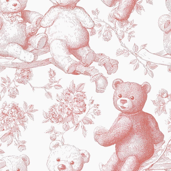 Toile Forest Bears - Pink