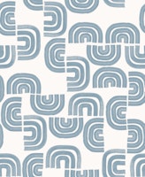 Dusty Blue Retro Arches wallpaper