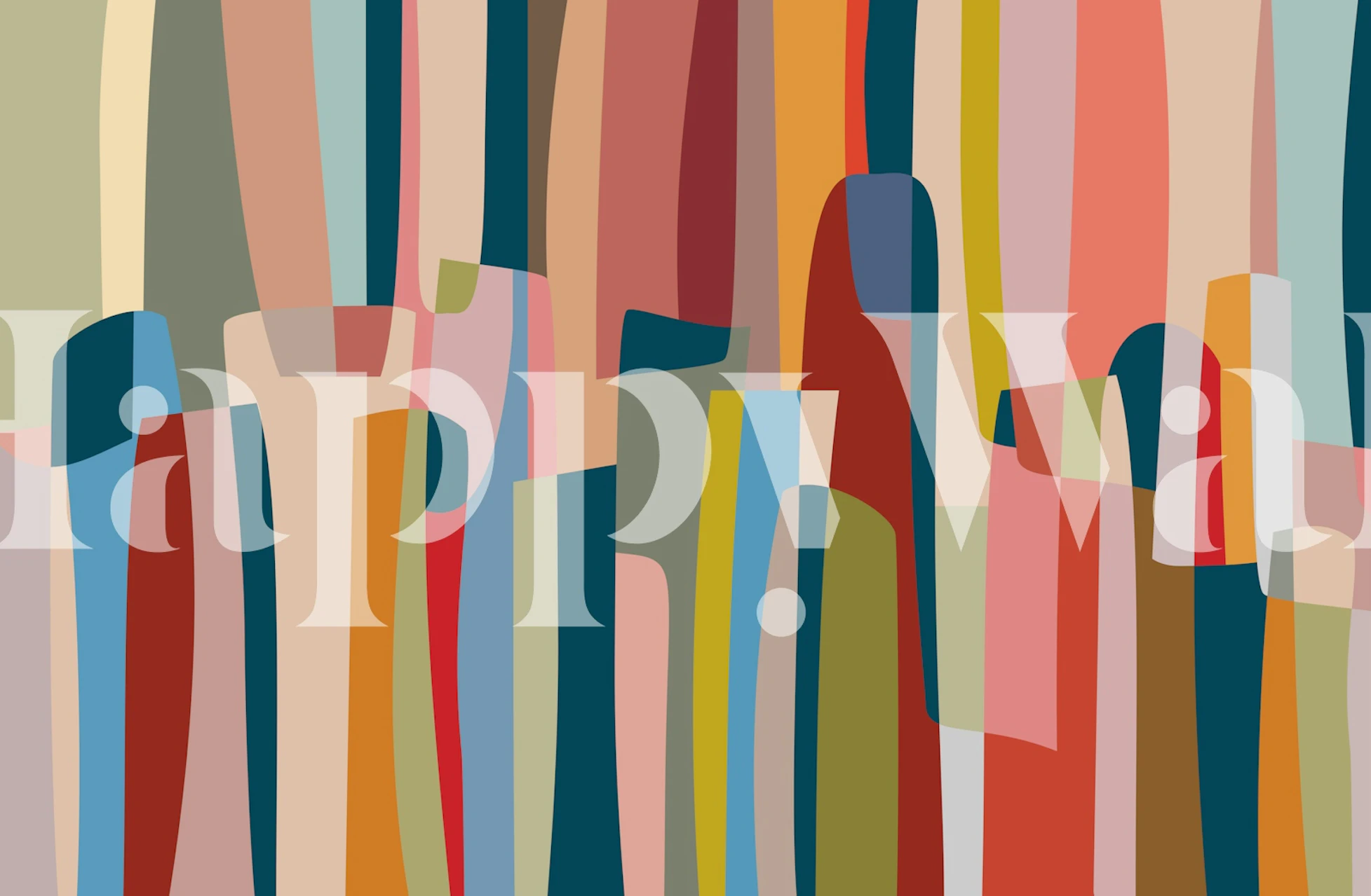 Colorful vertical abstract strip wallpaper in pastel and bold shades.