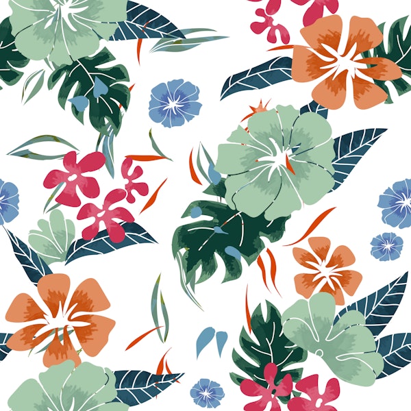 Mint And Rust Florals