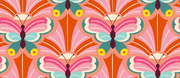 butterfly flower medaillon