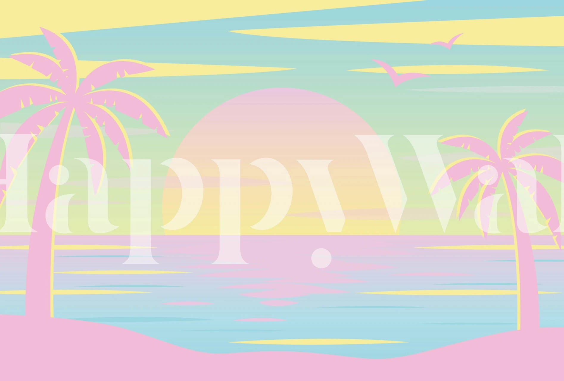 Miami style 90s design wallpaper in a room