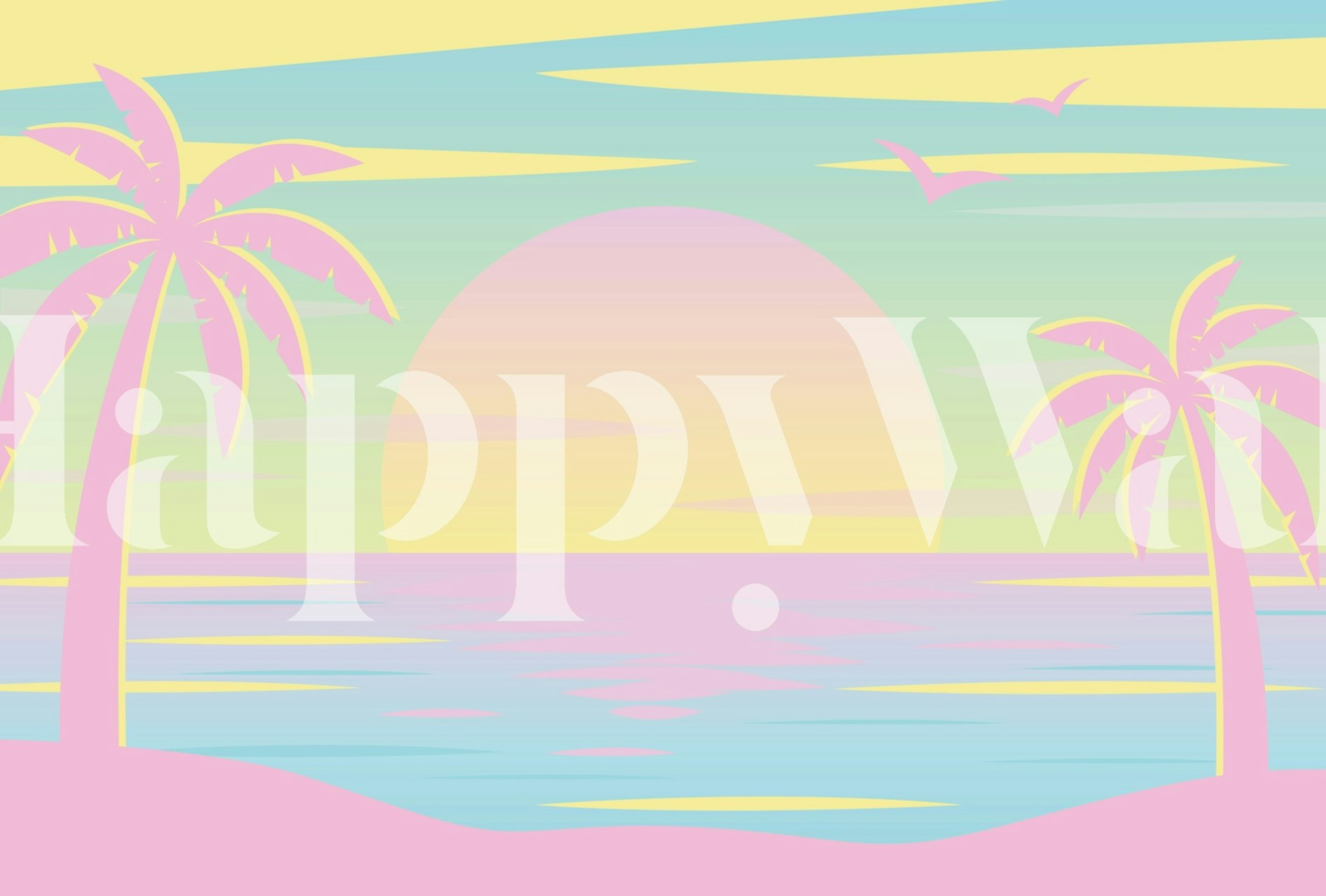 Miami style 90s design wallpaper in a room