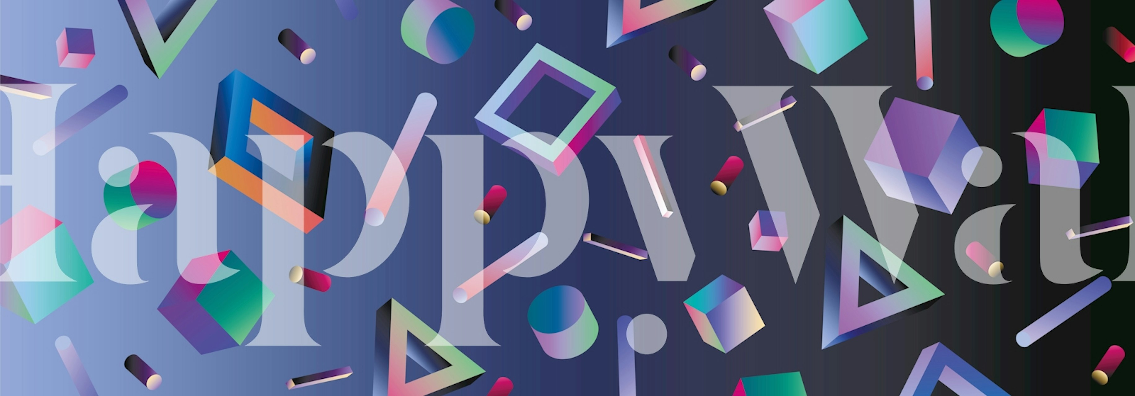 Colorful geometric shapes in 3D style wallpaper