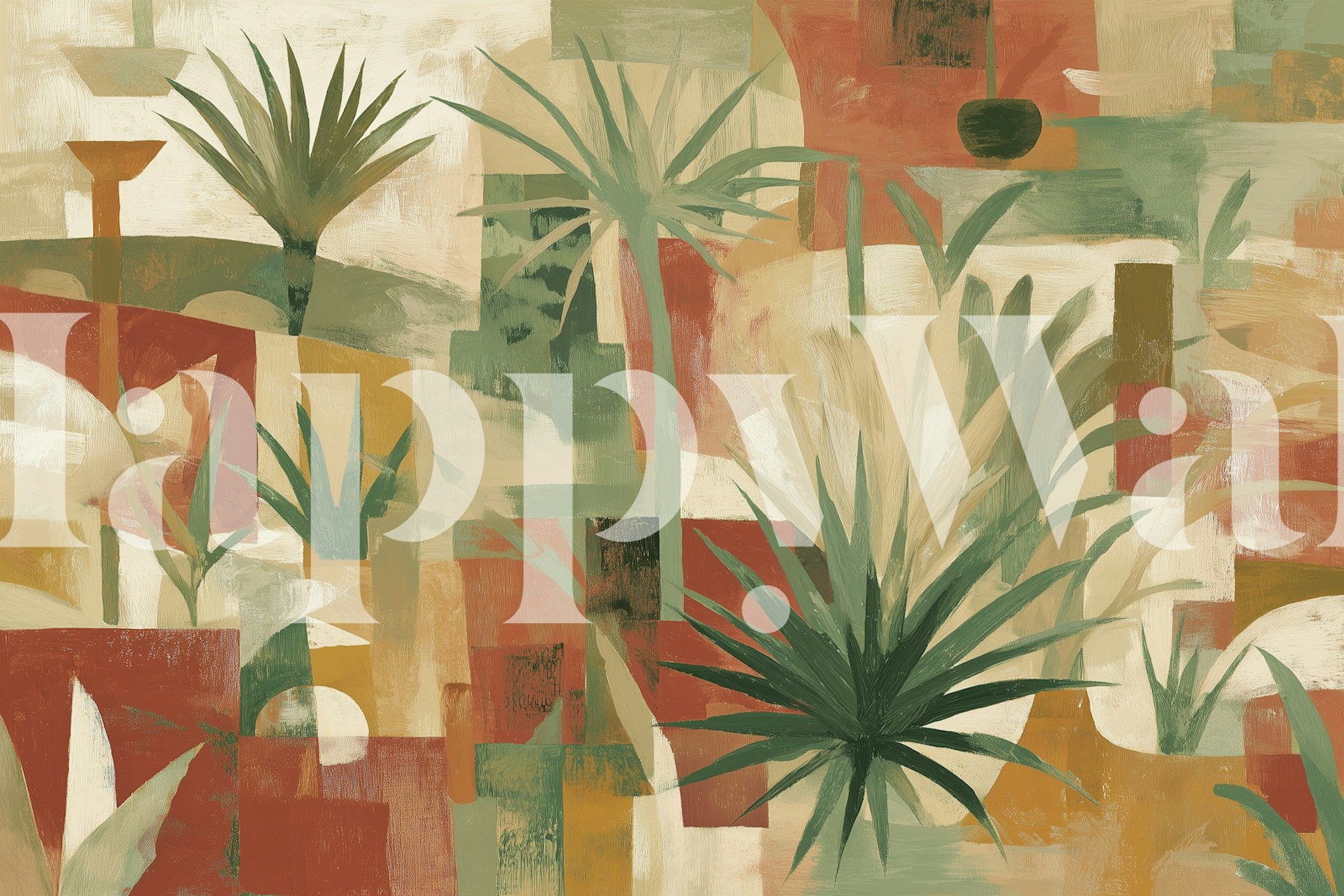 Papel pintado Desert Mirage en una habitación moderna