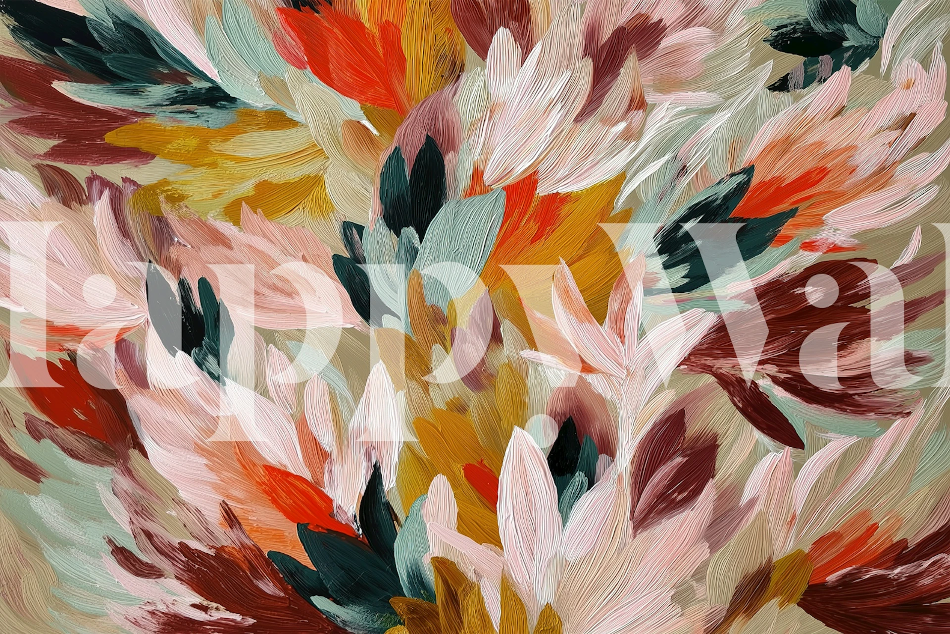 Autumn Splash Whisper Tapete in einem Raum
